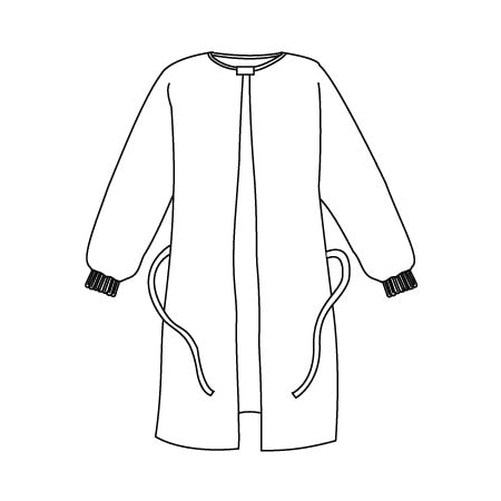 Kappler ProVent Wrap-Around Gown, Knit Cuffs, White, L, 30PK PVS101WH--LG